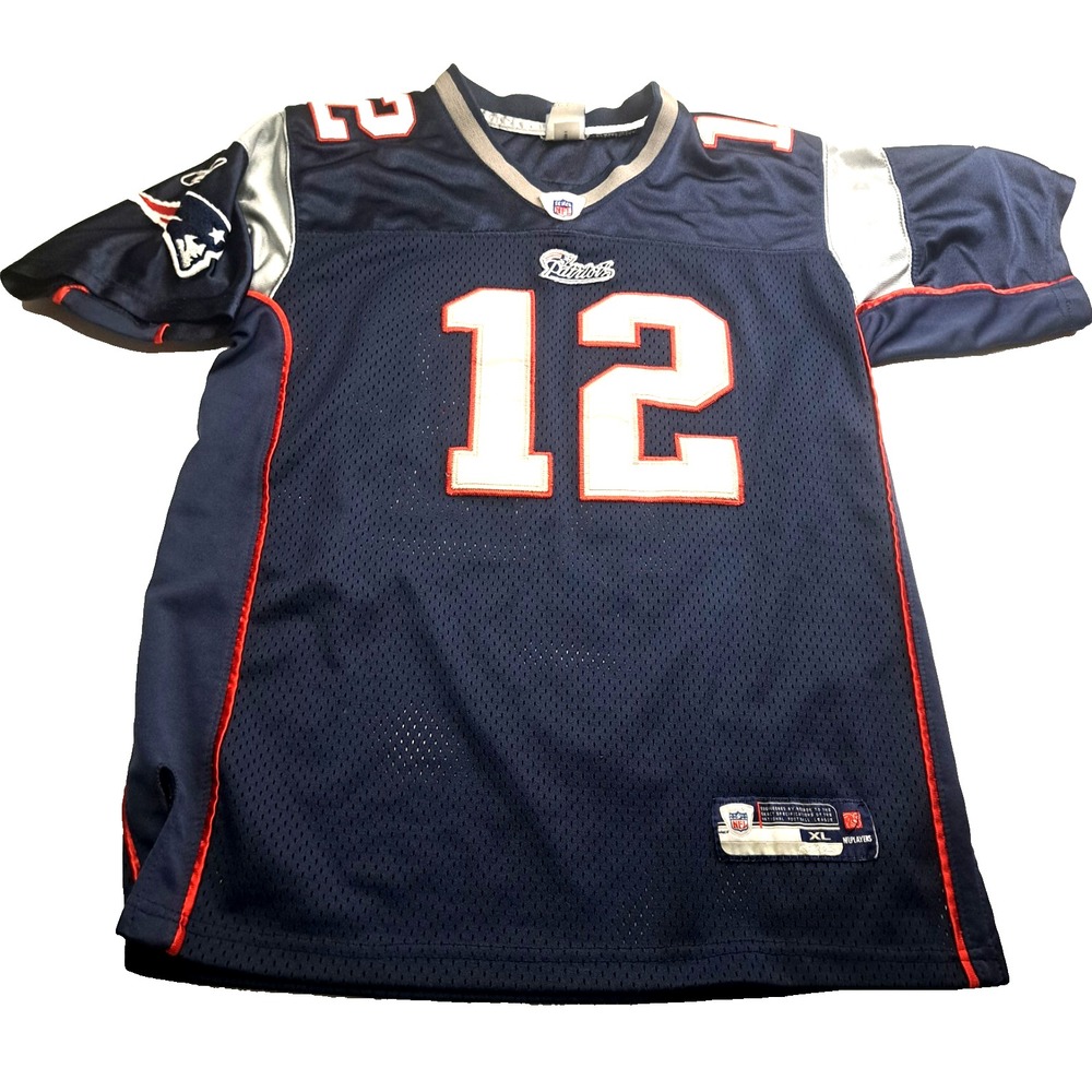 AUTHENTIC NFL Reebok Tom Brady #12 Jersey Patriots YOUTH XL 18-20 New England